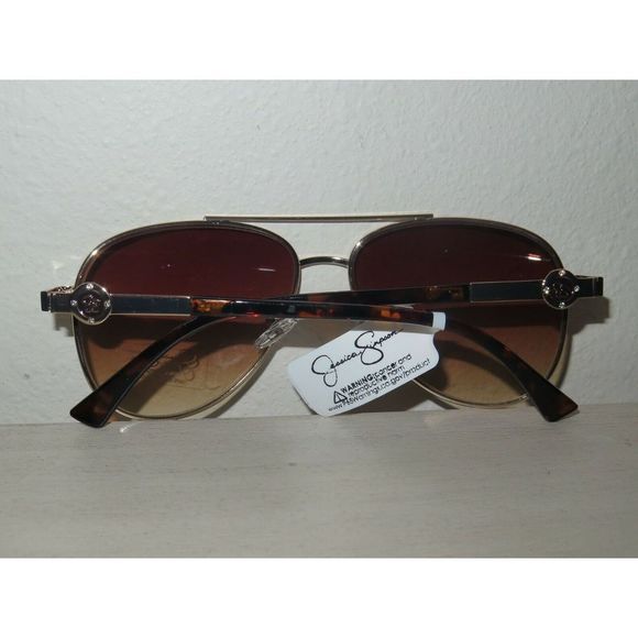 Jessica Simpson Gold Aviator Sunglasses Tortoise Shell Arms J5759-GLDTS $55 MSRP - Picture 11 of 12